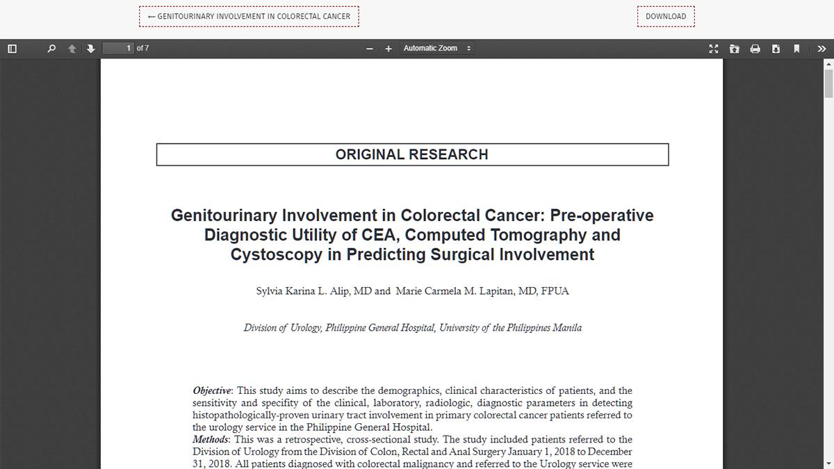 Philippine Journal of Urology — philippine journal of urology 05